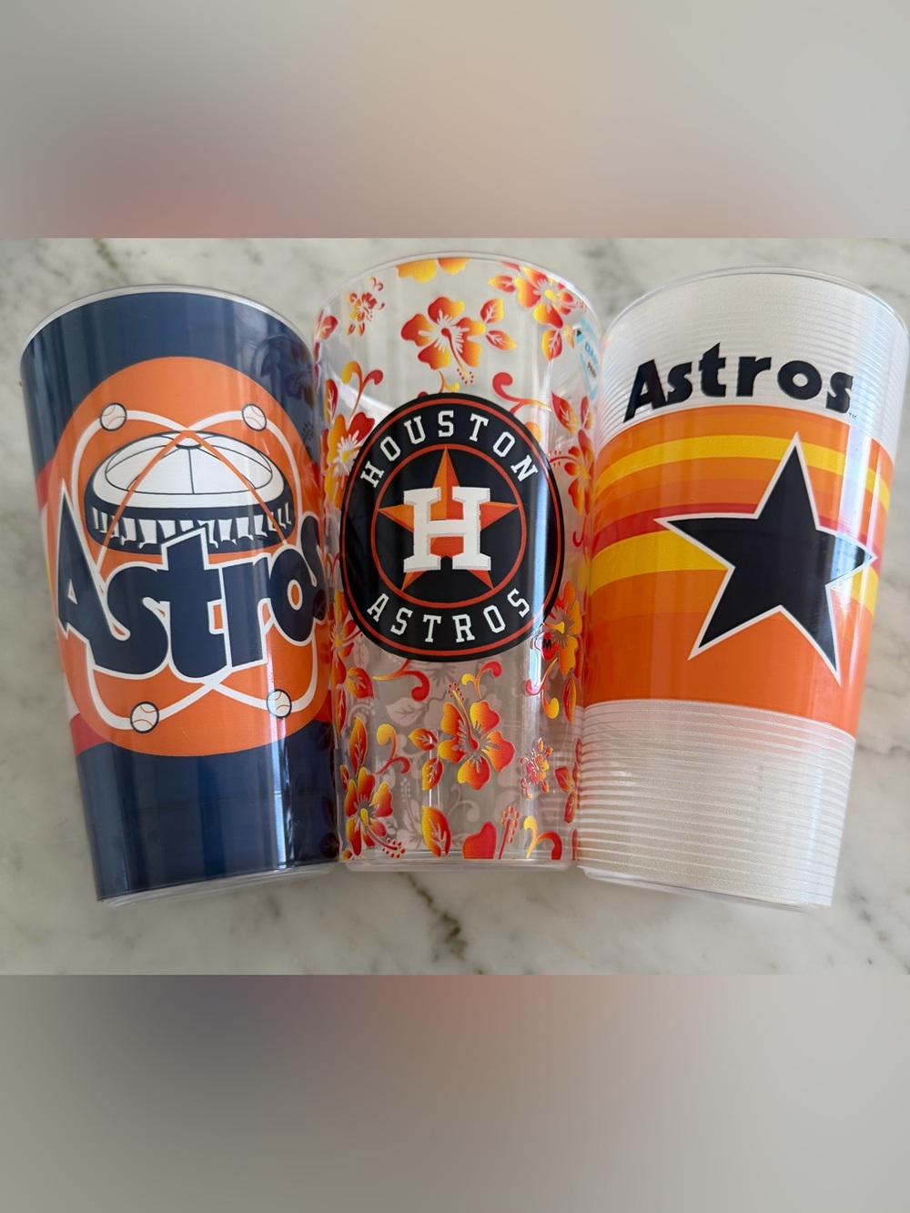 Three (3) Brand New Houston Astros Cups